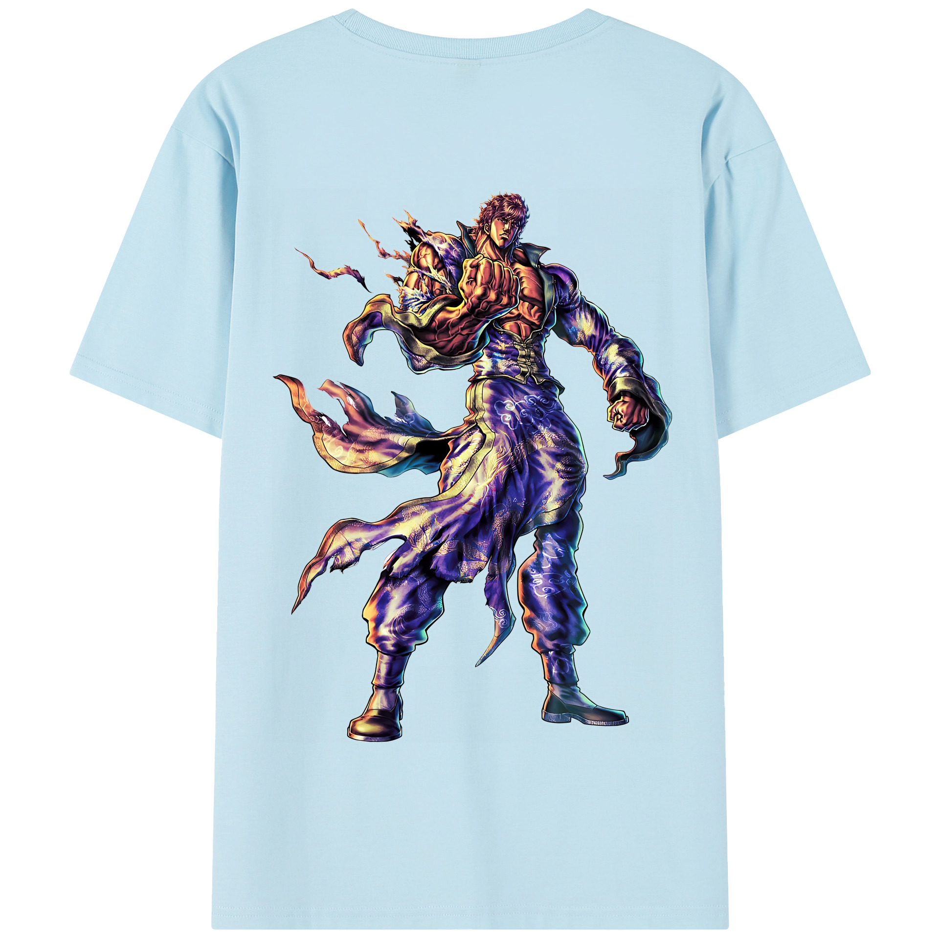 （画像用） 北斗の拳 Fist of the North Star 綿100％半袖Tシャツ（背面プリント）